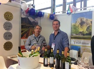 Pieter Carstens and Callie Coetzee, representing Arbelos wines.