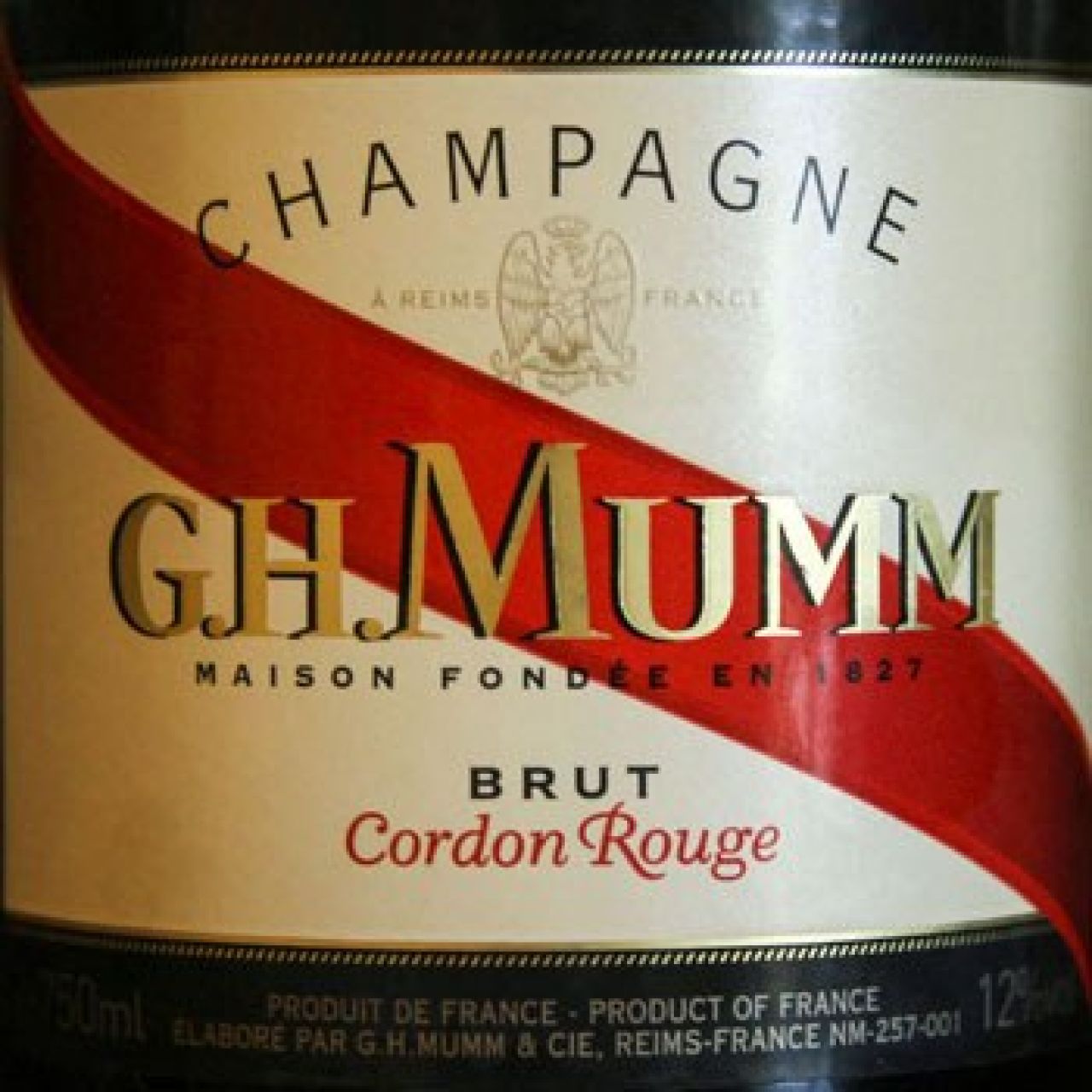 GH Mumm Cordon Rouge Champagne Label