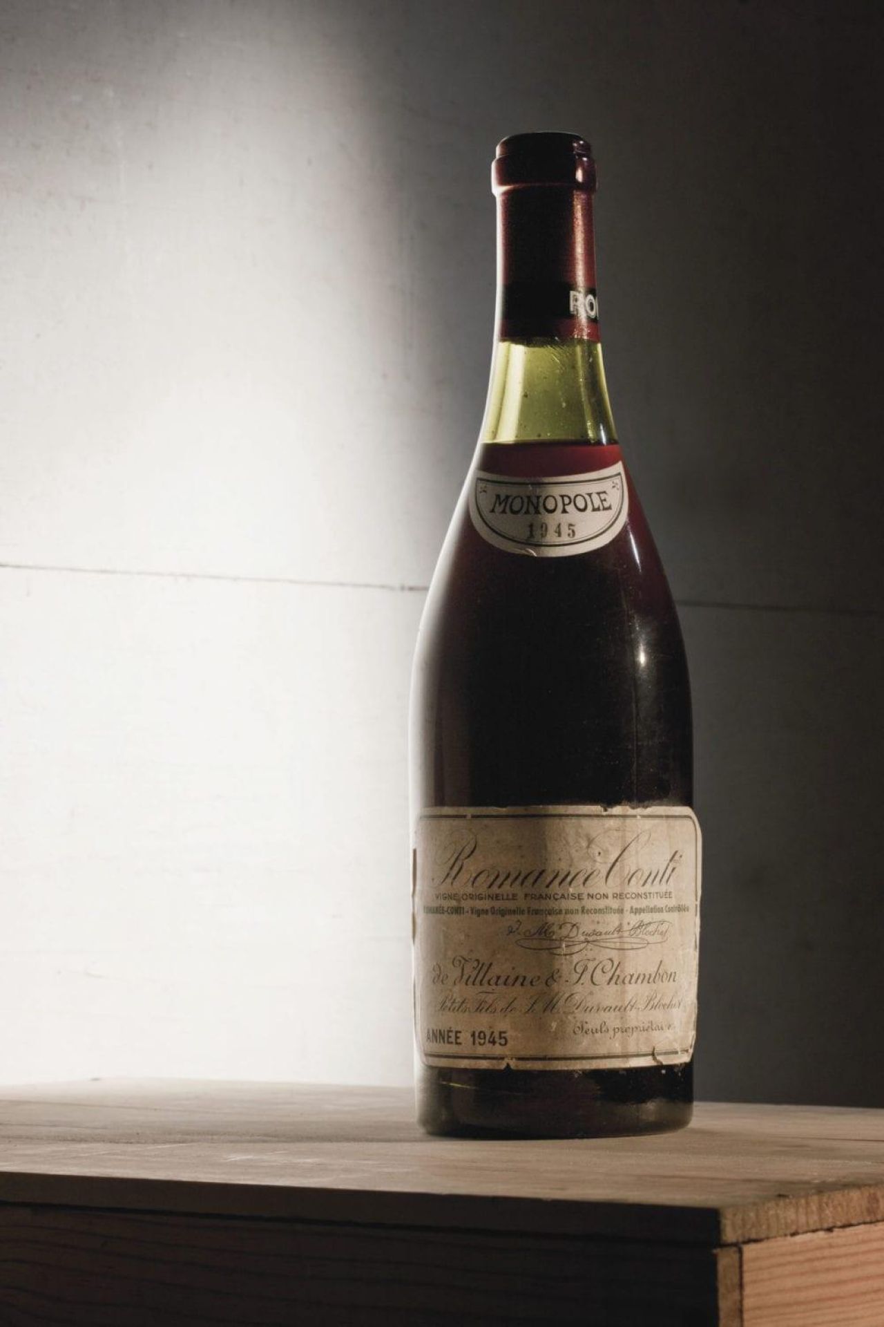 112296 most expensive bottle Red Burgundy Romanee Conti 1945