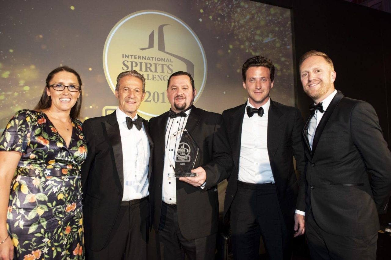 KWV Master Distiller Pieter de Bod middle pictured with ISC events organisers during the awards ceremony LR