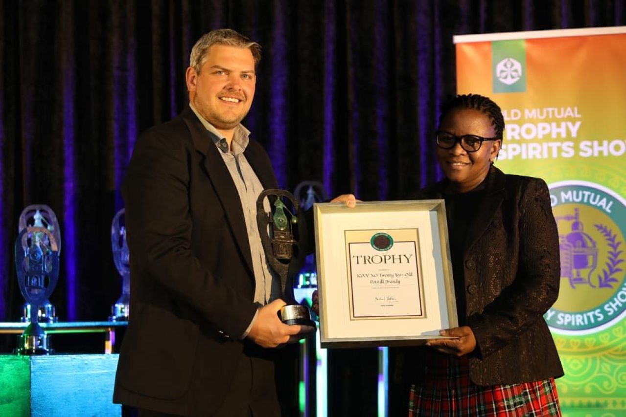 Lourens Stander Manager of Spirits at KWV Brandy with Thobile Tshabalala Head of Brand at Old Mutual