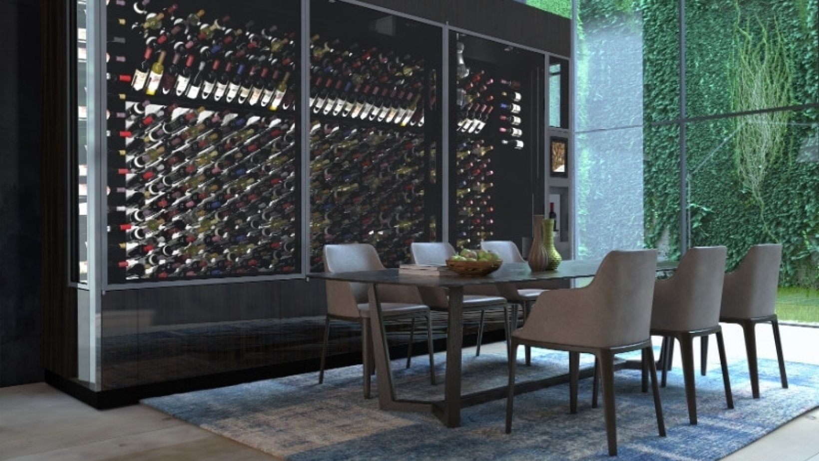 Wine Wall in Dining Room 1