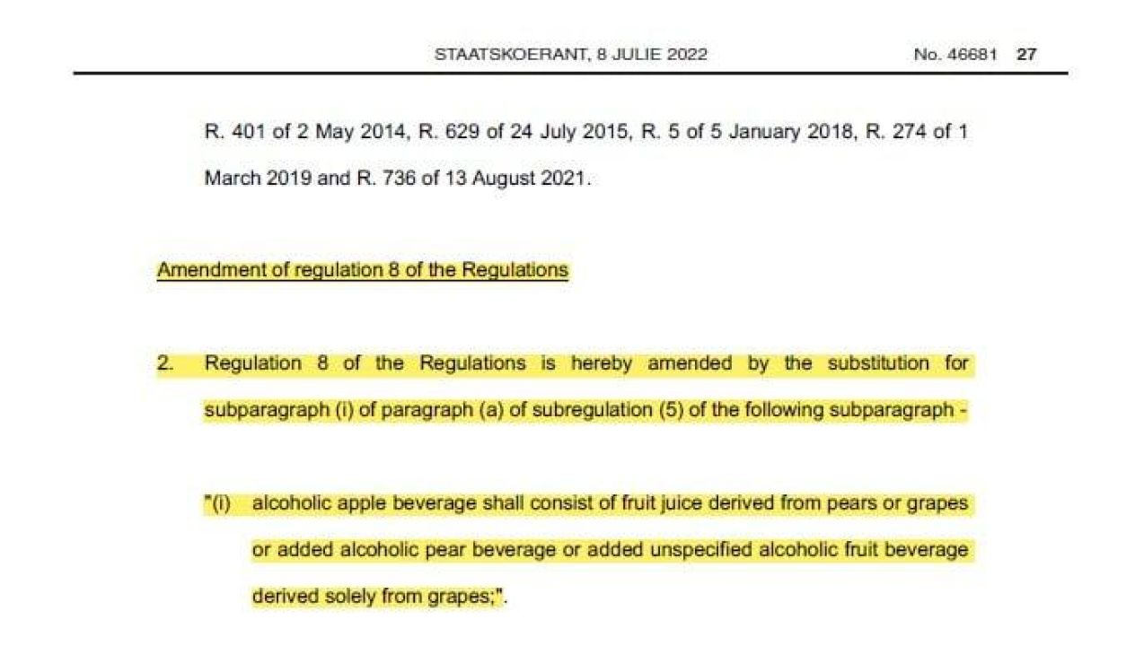 Gazette amendment