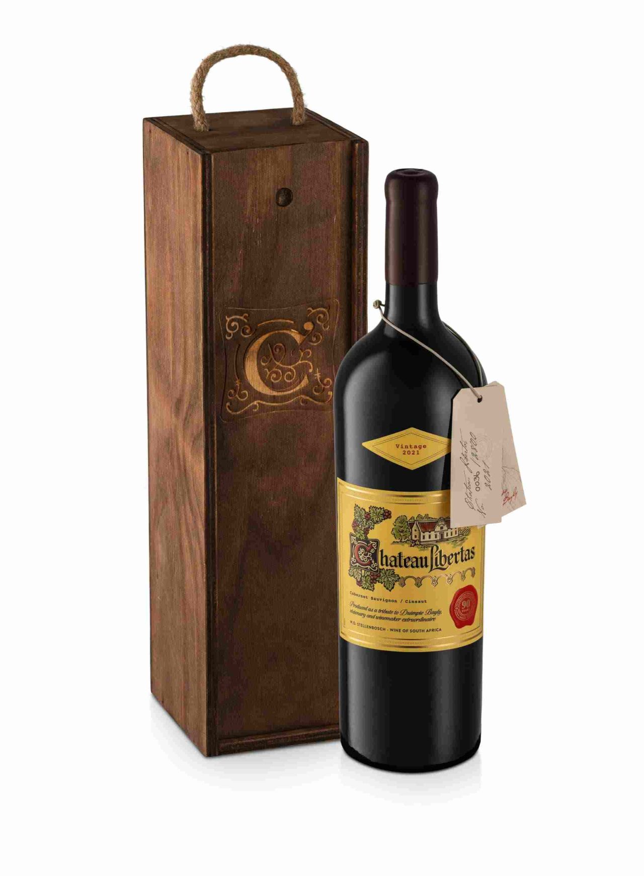 Chateau Libertas 90 YR special release 1500ml wooden GP with bottle