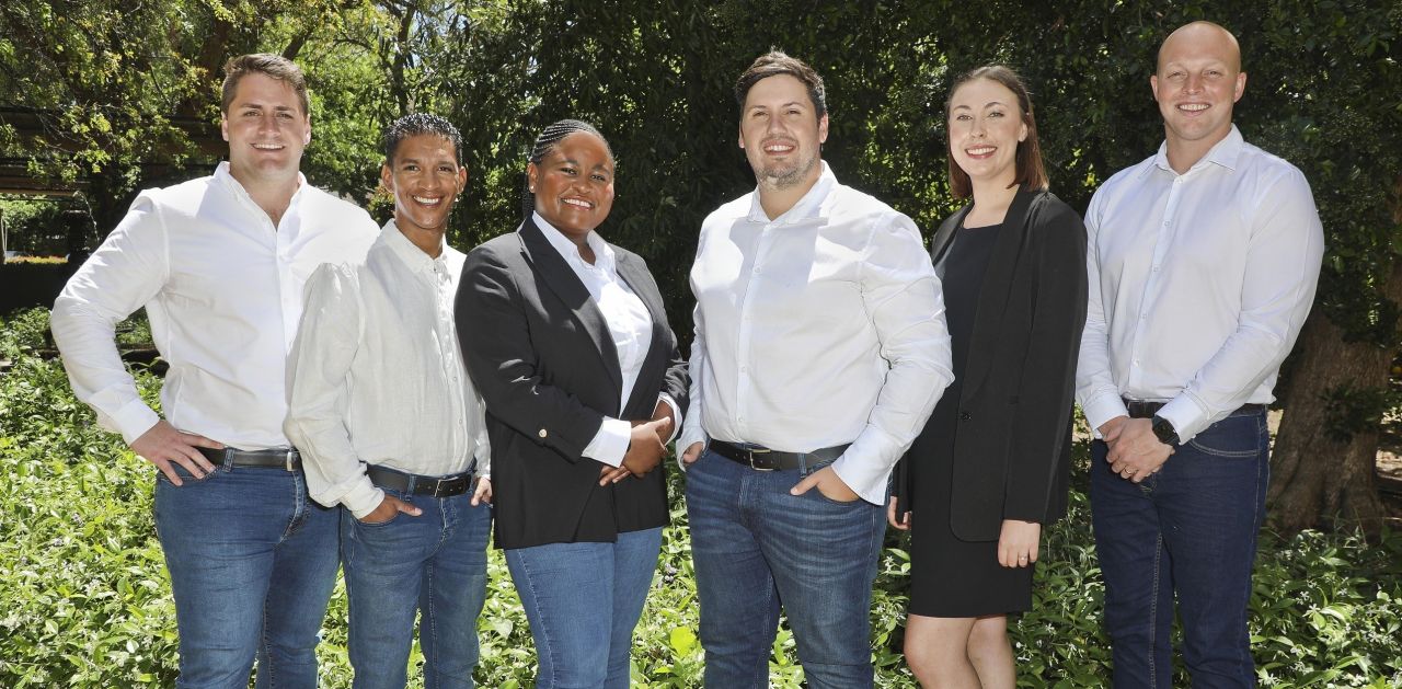 2022 DC Young Winemaker Finalists L R Richard Schroeder Jerome van Rooi Nongcebo Langa Handre Visagie Elzanne Bosman Neil Bruwer66