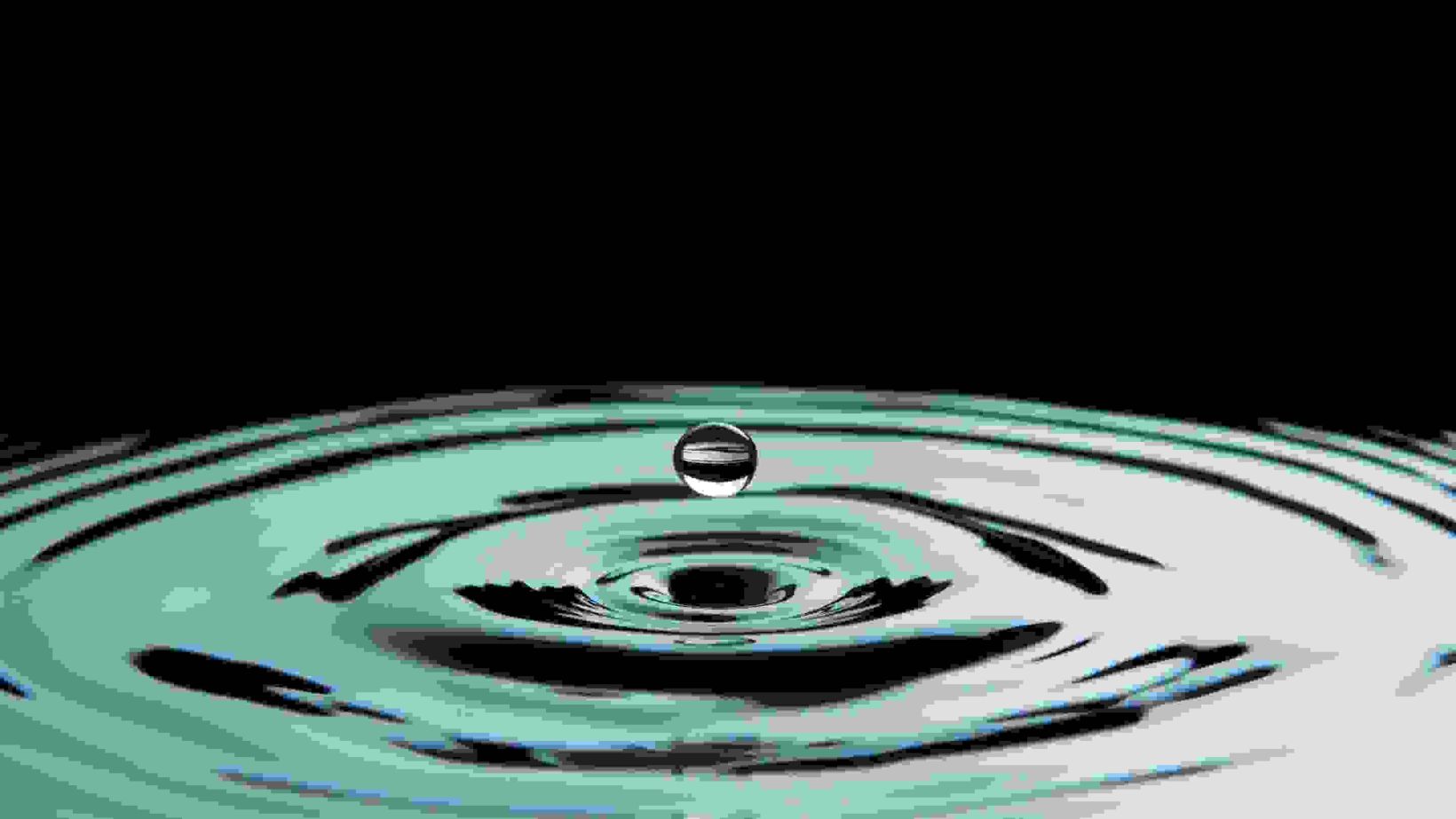 Drop falling into water