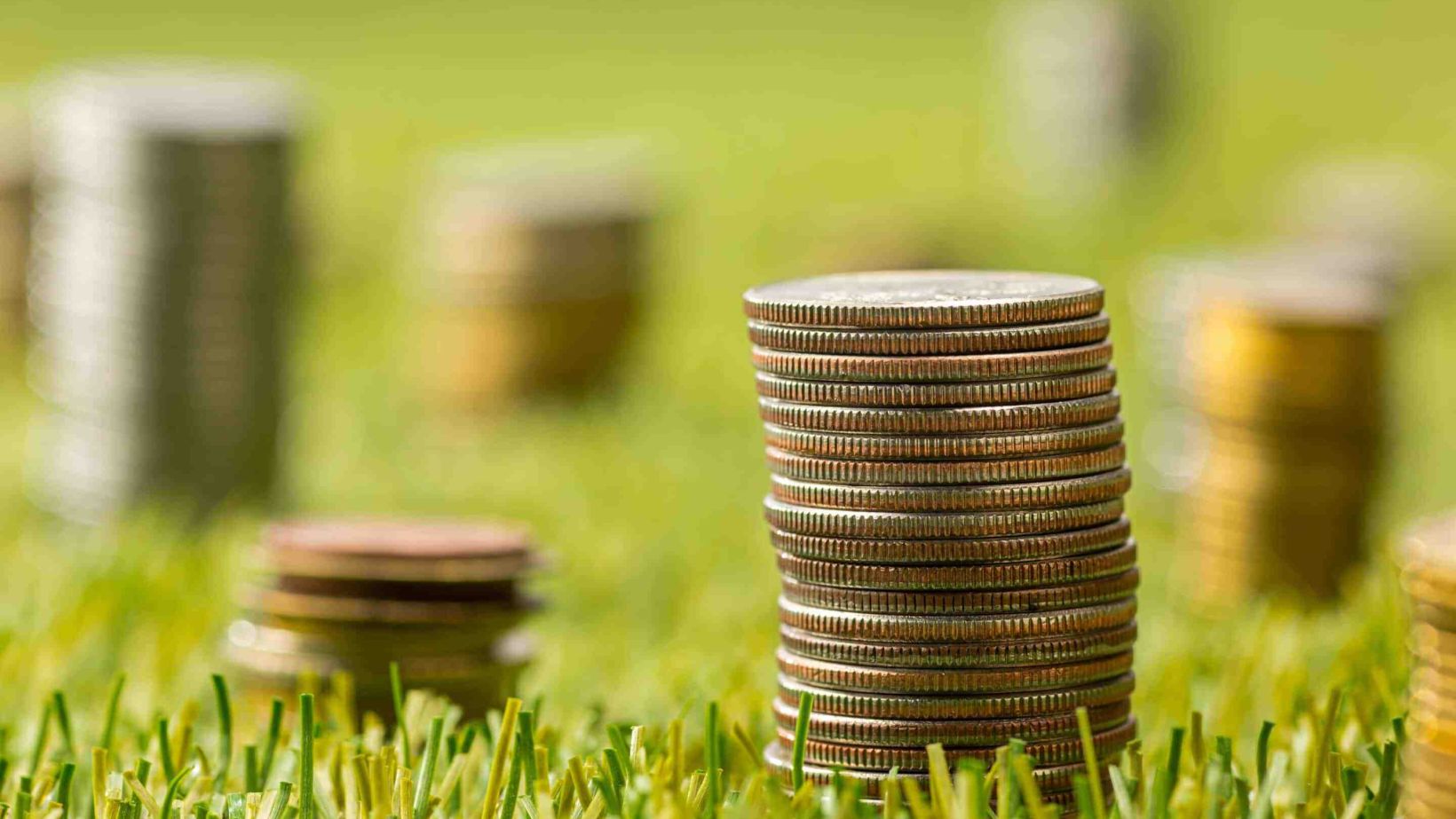 Columns coins grass