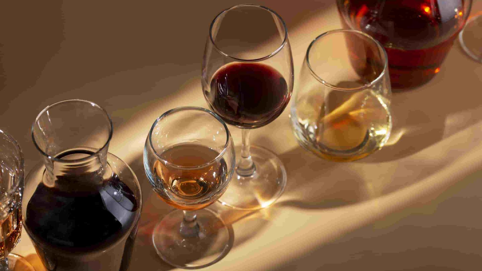 Still life wine carafe table