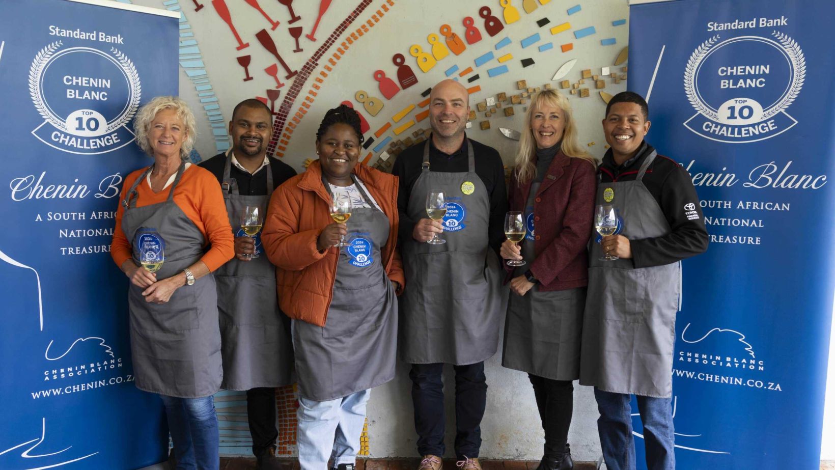 Madeleine Stenwreth MW Shane Mumba Nongcebo Langa Higgo Jacobs Ginette de Fleuriot and Shawn Mathyse L R