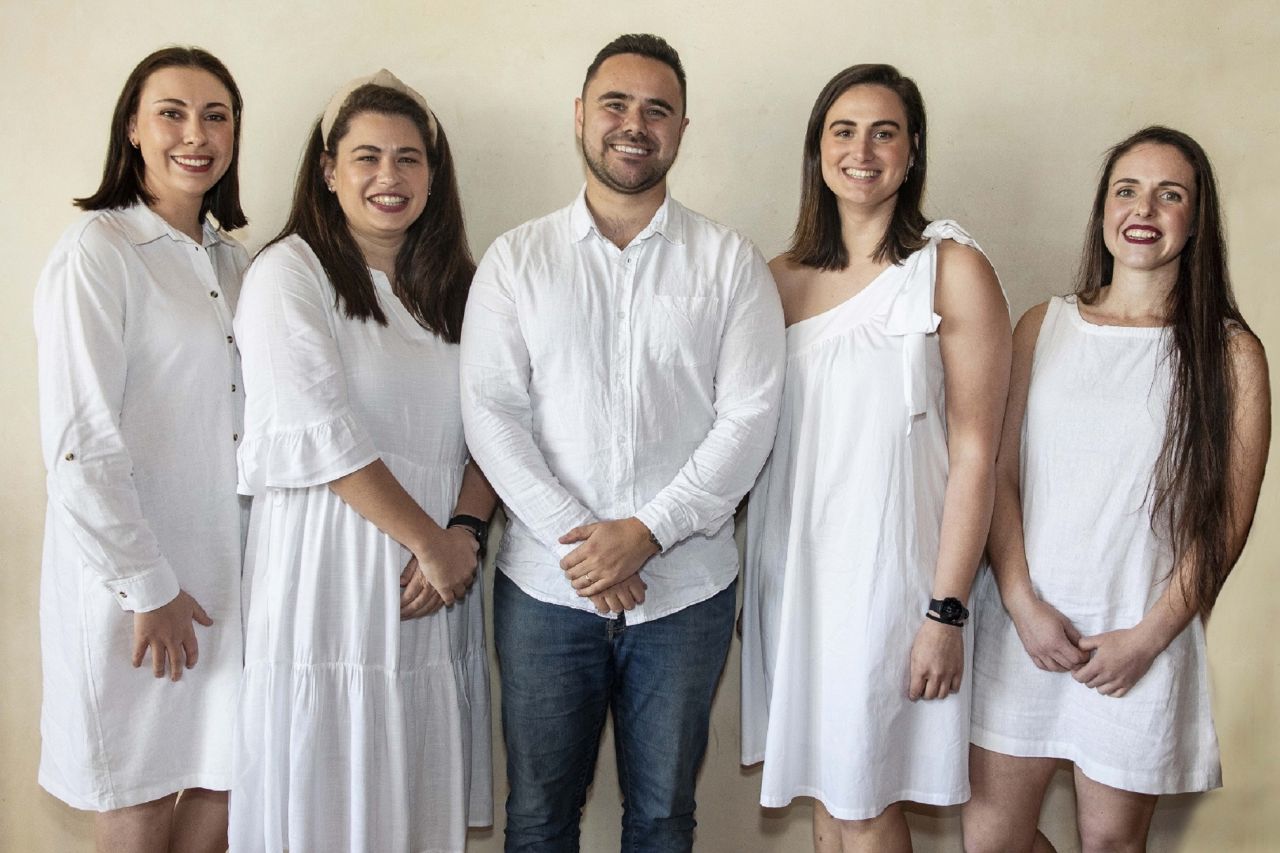 2024 DC Young Winemaker Finalists L R Elzanne Bosman Michelle Waldeck Pieter Coetzee Mika Engelbrecht Dominique Modena
