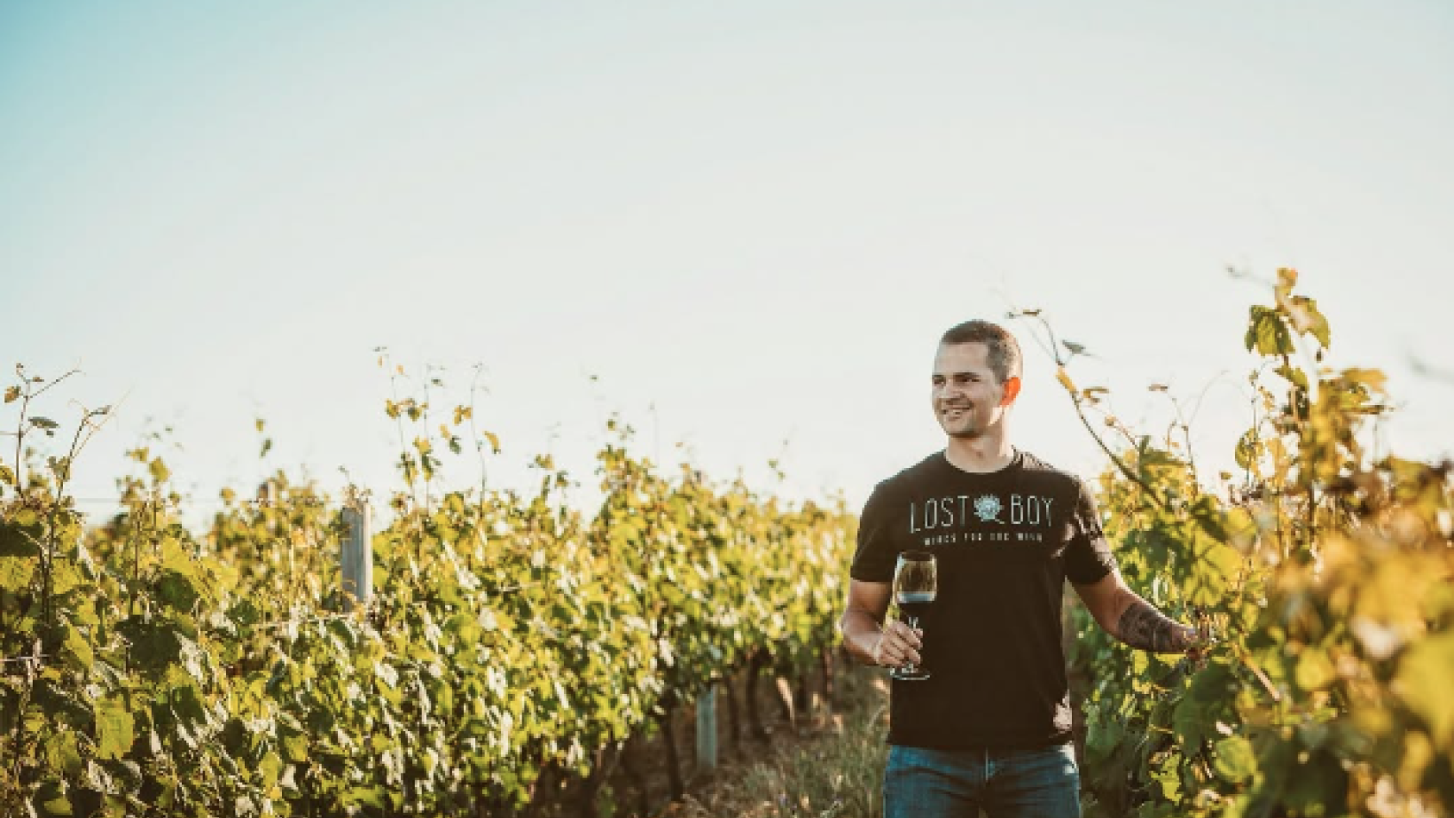 Trevor in vineyards